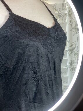 Dress Barn Black Lace Trim Tank Top